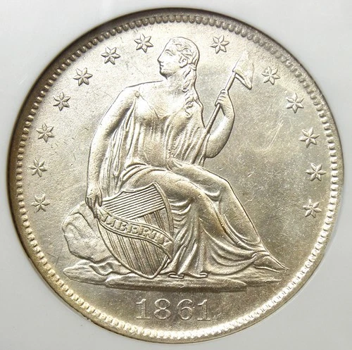1861-O Seated Liberty Confederate 50C Half Dollar Uncirculated