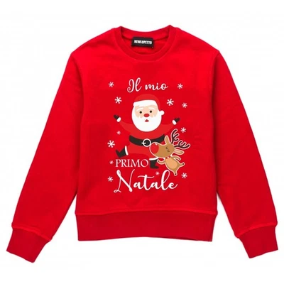 NEW LUPETTO Felpa neonato felpata bambino bambina il mio primo natale FN022