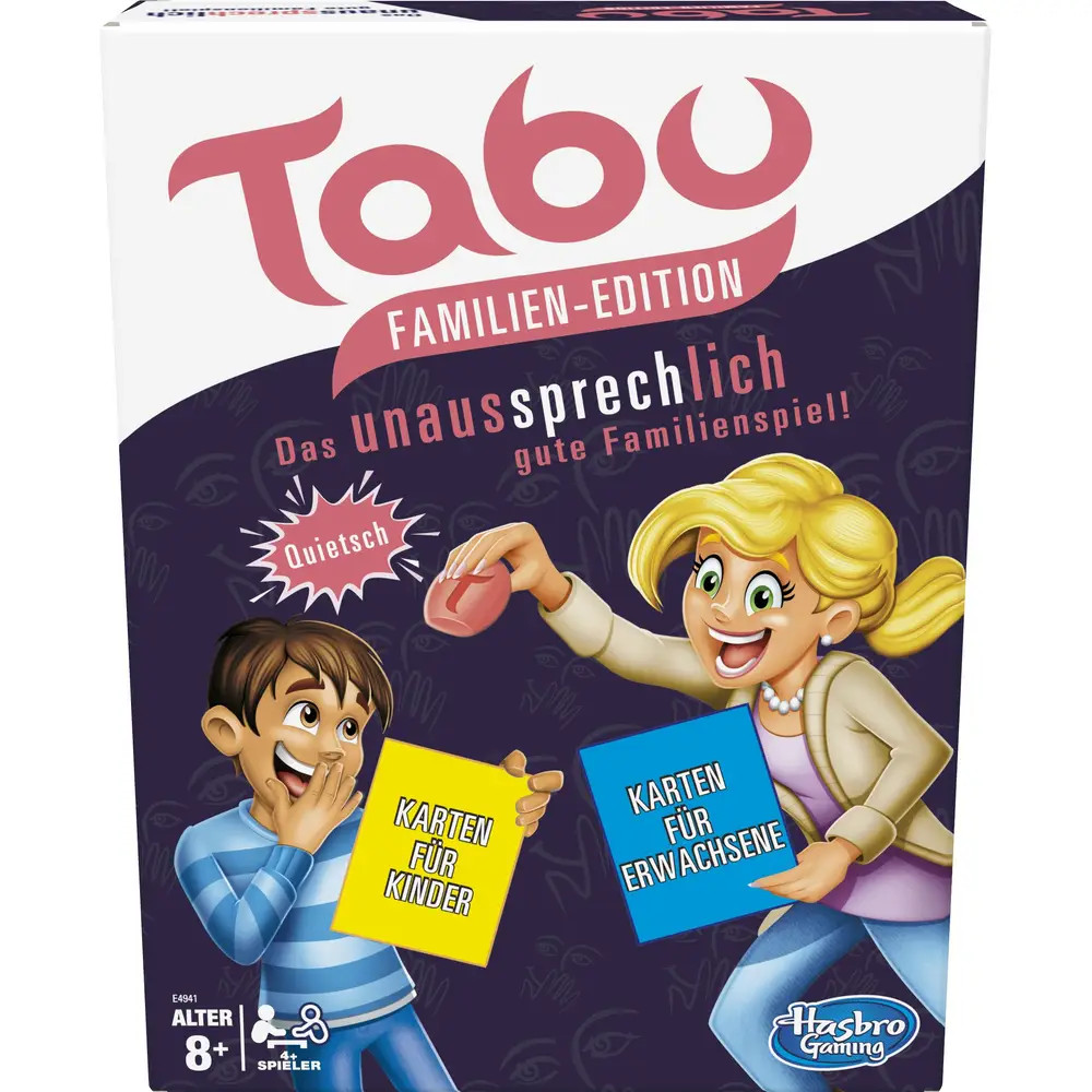Hasbro Tabu Familien Edition, mit separaten Karten für Kinder und Erwachsene, Familienspiel des Klassikers - Bild 4
