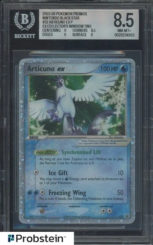 2003-06 Pokemon Promos Nintendo Black Star #32 Articuno Ex Coll Window BGS 8.5