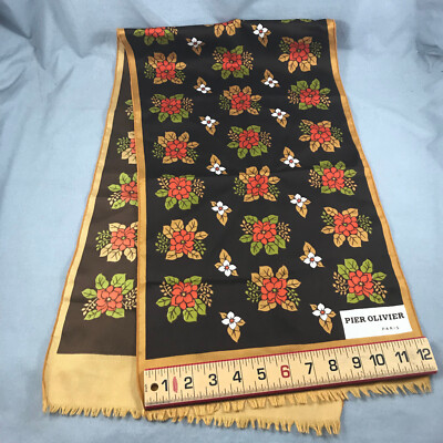 Foulard Vintage En Soie PIER OLIVIER - Rose - 86x89 Cm