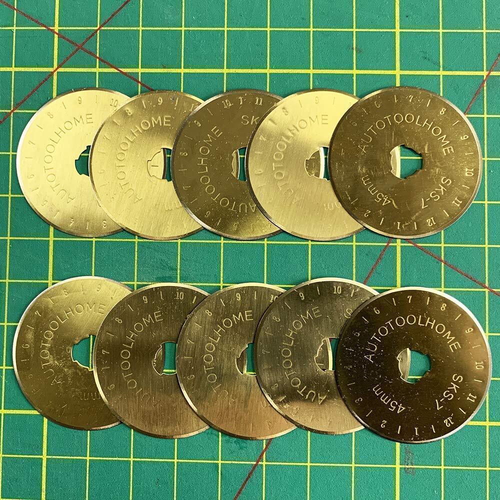 Titanium Coated Rotary Cutter Blades 45Mm 10 Pack Replacement Blades