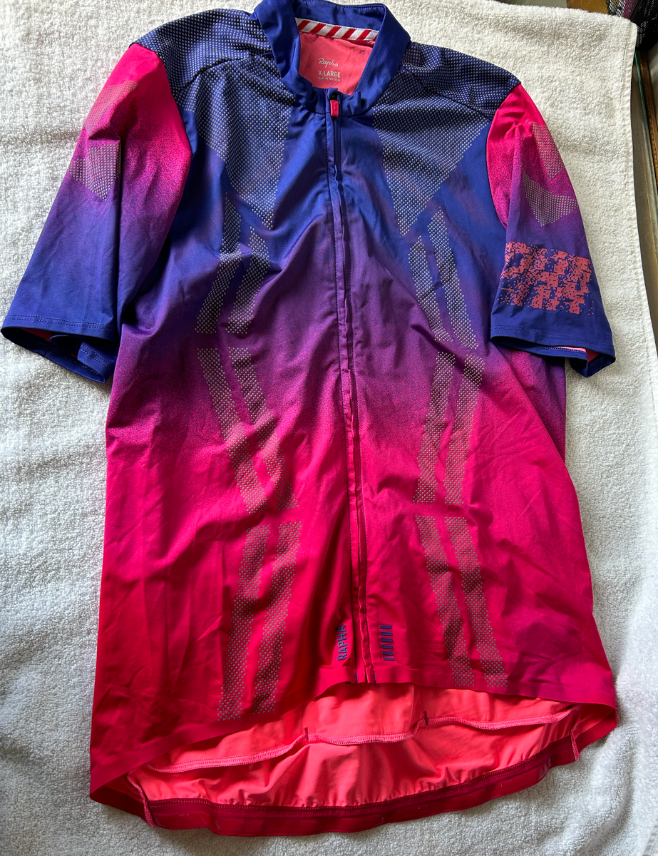 Rapha Men's Cycling Jersey XL Pro Team Crit RCC Dark Navy Red