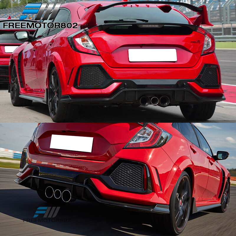 Fit 17-21 Honda Civic Hatchback 5Dr FK7 Type R Style PP Rear Bumper ...