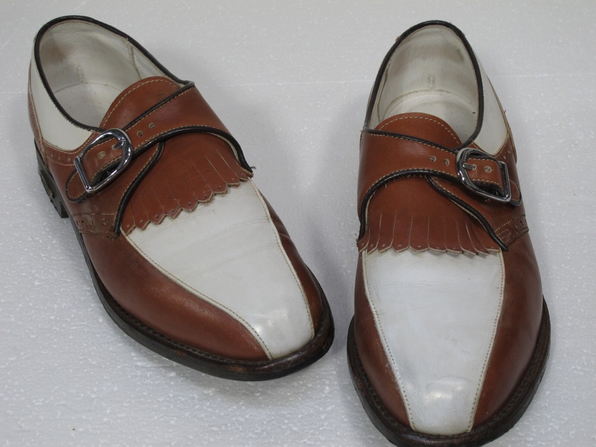 Women Footjoy Classics Monk Strap Golf Shoes 8B Brown White 