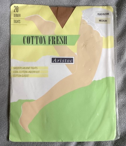 Aristoc Cotton Fresh 20 Denier Smooth Knit Tights "Peach Bloom" Size Medium BNIP - Picture 6 of 7