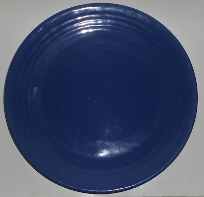 Vintage Bauer Pottery 1st Period Ring Ware Cobalt Chop Plate 