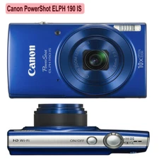 Canon PowerShot ELPH 190 IS 20MP 10X Optical Zoom Wi-Fi Digital Camera Blue