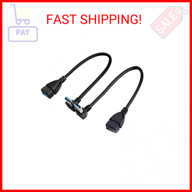 SuperSpeed USB 3.0 Male to Female Extension Cable with Up Down Angle 2PCS