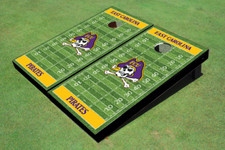 East Carolina University Yellow Matching Football Field Custom Cornhole Board