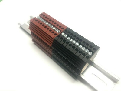 DIN Rail Terminal Block Power Distribution KN-T12 12 AWG 20A 600V Konnect-IT
