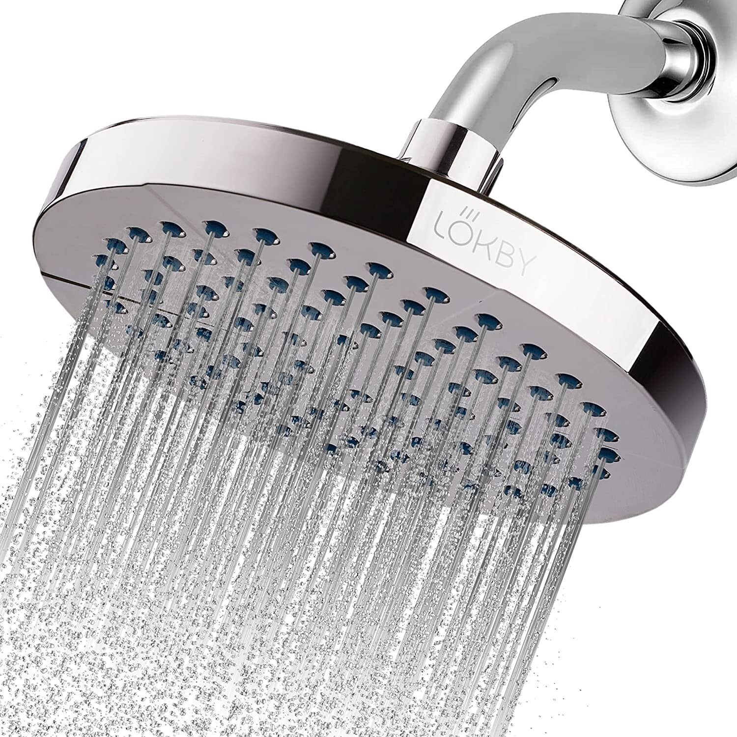 High Pressure Rain Shower Head with Chrome Plated Finish No Hassle Tool-less-image