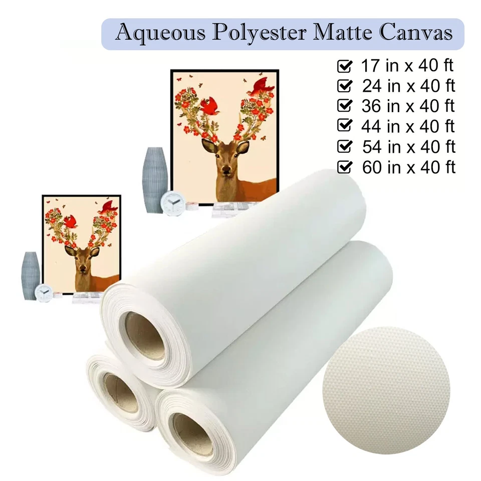 17" x 40ft Premium Polyester Canvas Roll Matte waterproof for Epson Canon HP - Image 4 of 4