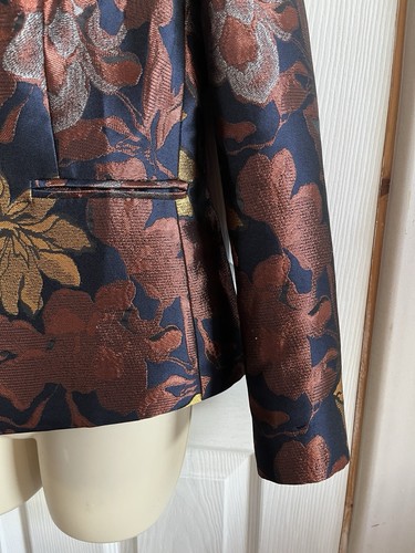 Women's Next Petite Blazer Navy Blue, Gold, Bronze and Copper Size UK 10 - Picture 11 of 24