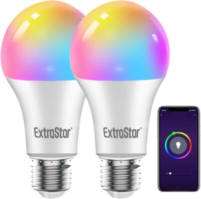 EXTRASTAR Smart Light Bulb E27, Alexa LED WiFi Lamp 2700K-6500K, 10W