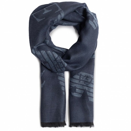 STOLA SCIARPA PASMINA SCARF LOGO EMPORIO ARMANI UOMO 625043 0A343 BLUE  00035 | eBay