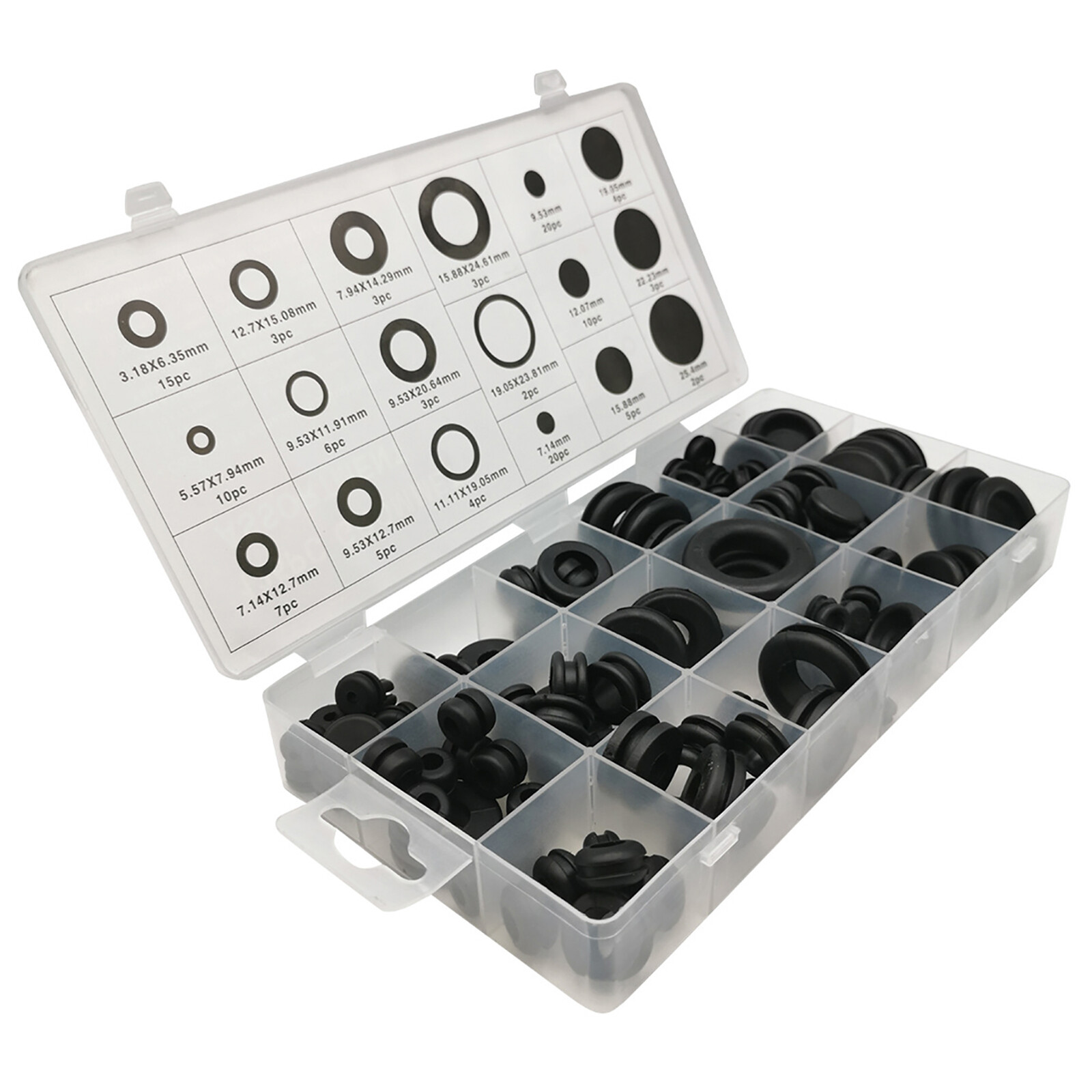 125PCS Rubber Grommet Firewall Hole Plug Electrical Wiring Gasket Accessories