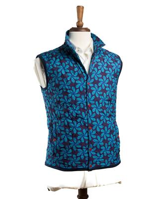 Kiton $1,250 Blue Green Quilted Extra Slim Lightweight Polyester Vest M (50 IT)