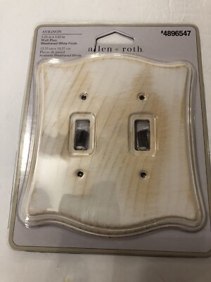 Allen + Roth Avignon Double Wall Plate Weathered White Finish 4896547 ...