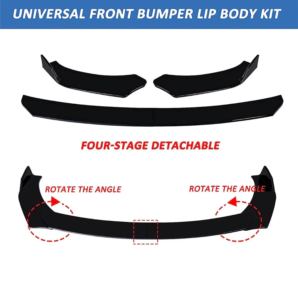 For Mazda Protege 1990-2003 Front Bumper Chin Lip Splitter +Rear Lip+Side Skirts - Image 3 of 4