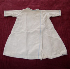 FLANNEL TODDLER ROBE 1940s - Handmade - Cream - Blue Trim - Button Closure