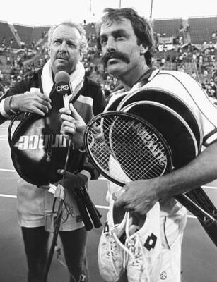 Australian tennis players John Newcombe and Fred Stolle thank the - Old Photo