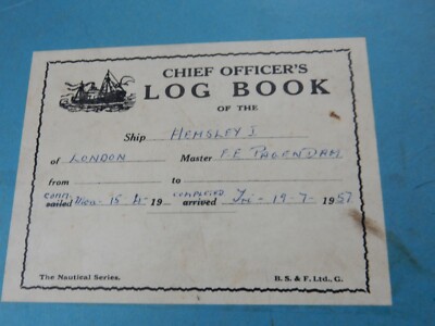 Hemsley I - Naval Auxiliary; später Handelsschiff LOGBUCH 1957 WRACK PADSTOW a