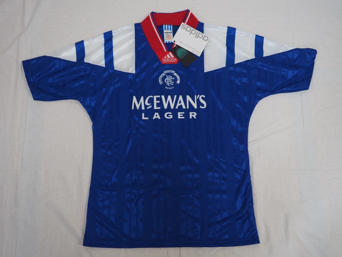 1997-1999 Glasgow Rangers FC Soccer Jersey Shirt Home Mcewan's Lager  Nike M BNWT