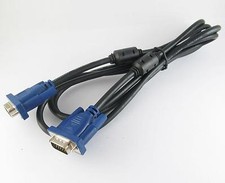 1 Set Monitor VGA SVGA DB15 Male/DB15 Female Cable with 2 Magnetic Rings Black