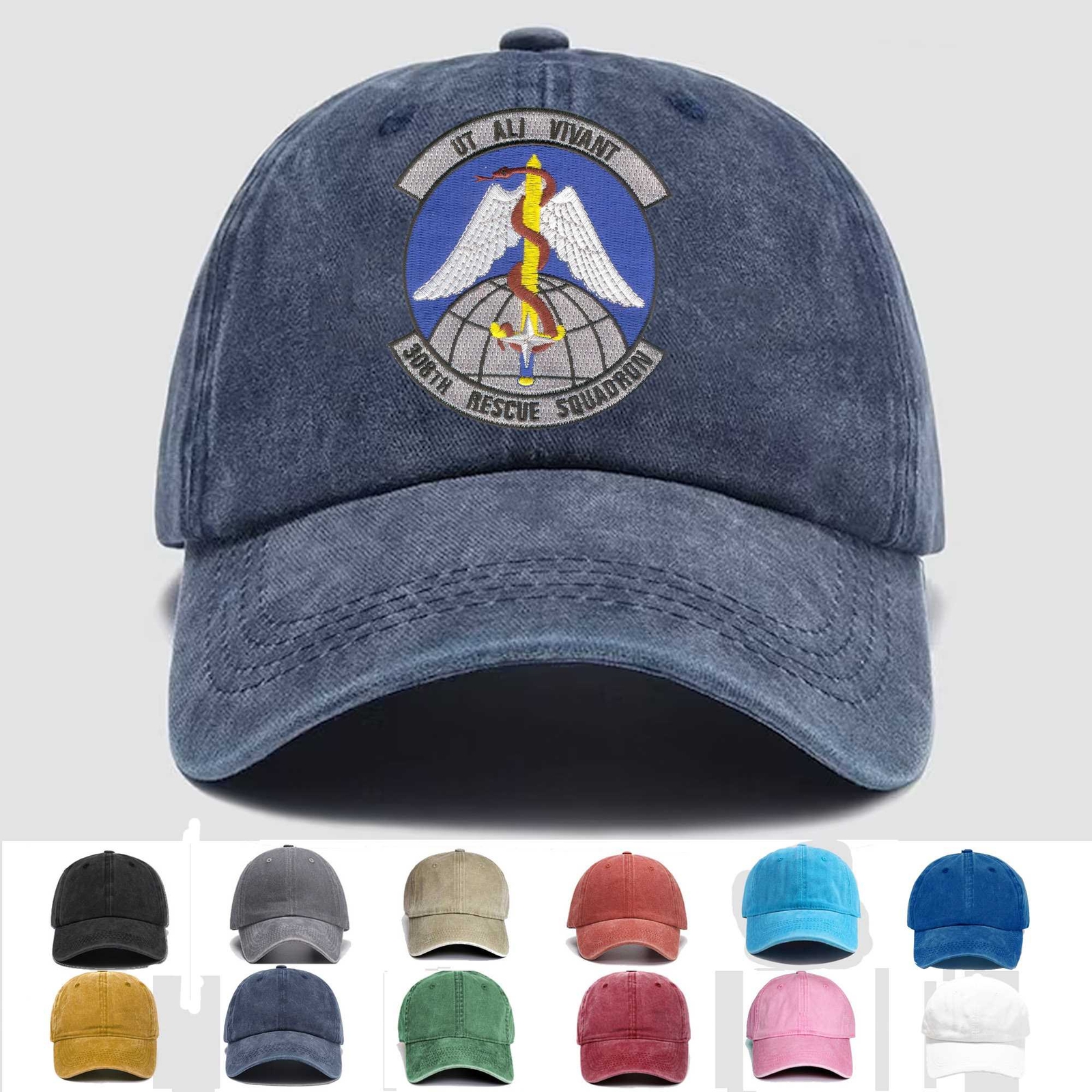 Custom Embroidered Hat 308th Rescue Squadron, Veteran Cap, Trucker Hat, Gift