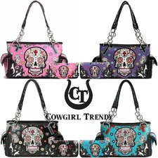 Sugar Skull Day of the Dead Purse Women Handbag Fashion Shoulder Bag / Wallet