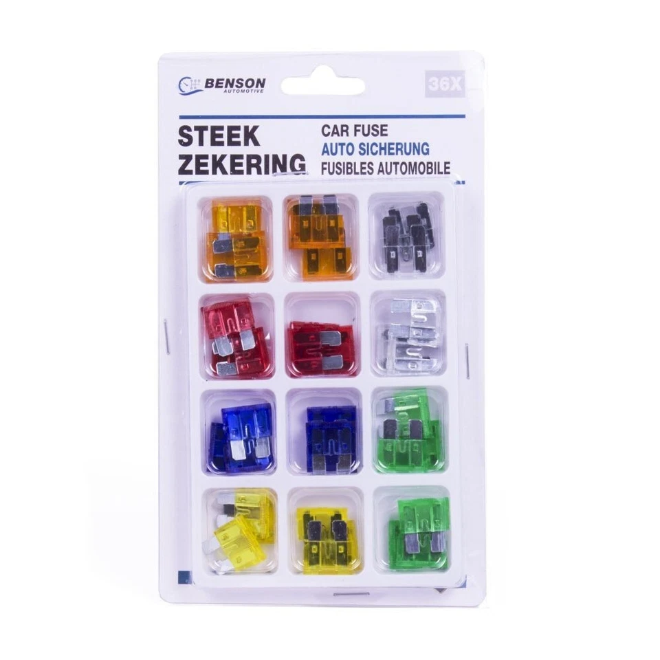 Set de 36 Fusibles Enfichables de Voiture Auto Camion 5A à 30A 10A 15A 20A 25A - Immagine 3 di 4