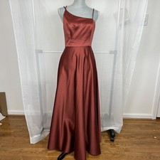 DB studio Celebrate bridesmaid formal maxi dress satin strappy sz 8 pockets