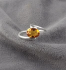 Yellow Citrine Gemstone Oval 925 Sterling Silver Handmade Jewelry Ring Gift For