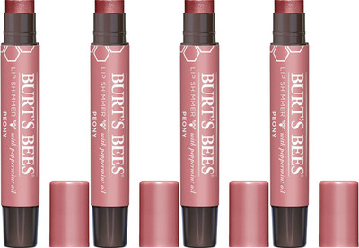 Burt's Bees Lip Shimmer Peony 4 Pack Moisturizing Lip Color Set