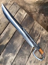 Custom Handmade Carbon Steel D-Guard Machete Bowie Knife Hunting Camping Knife