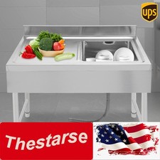 39.3" Stainless Steel Commercial Sink Restaurant Kitchen Sink Freestanding