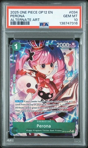 2025 ONE PIECE OP12-LEGACY OF THE MASTER ALTERNATE ART #034 PERONA PSA 10
