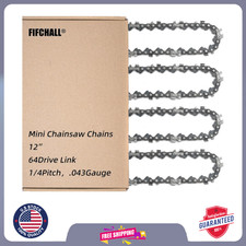 4-Pack 12" Chainsaw Chain, 1/4"LP Pitch.043'', 64 Drive Links, Fits Stihl MSA
