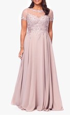 XScape Chiffon,embellished Bodice Gown,blush,sz 6, New