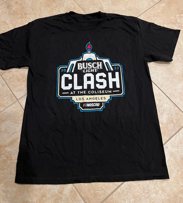 NASCAR Checkered Flag 2023 Busch Light Clash at Coliseum LG T-Shirt Double Sided