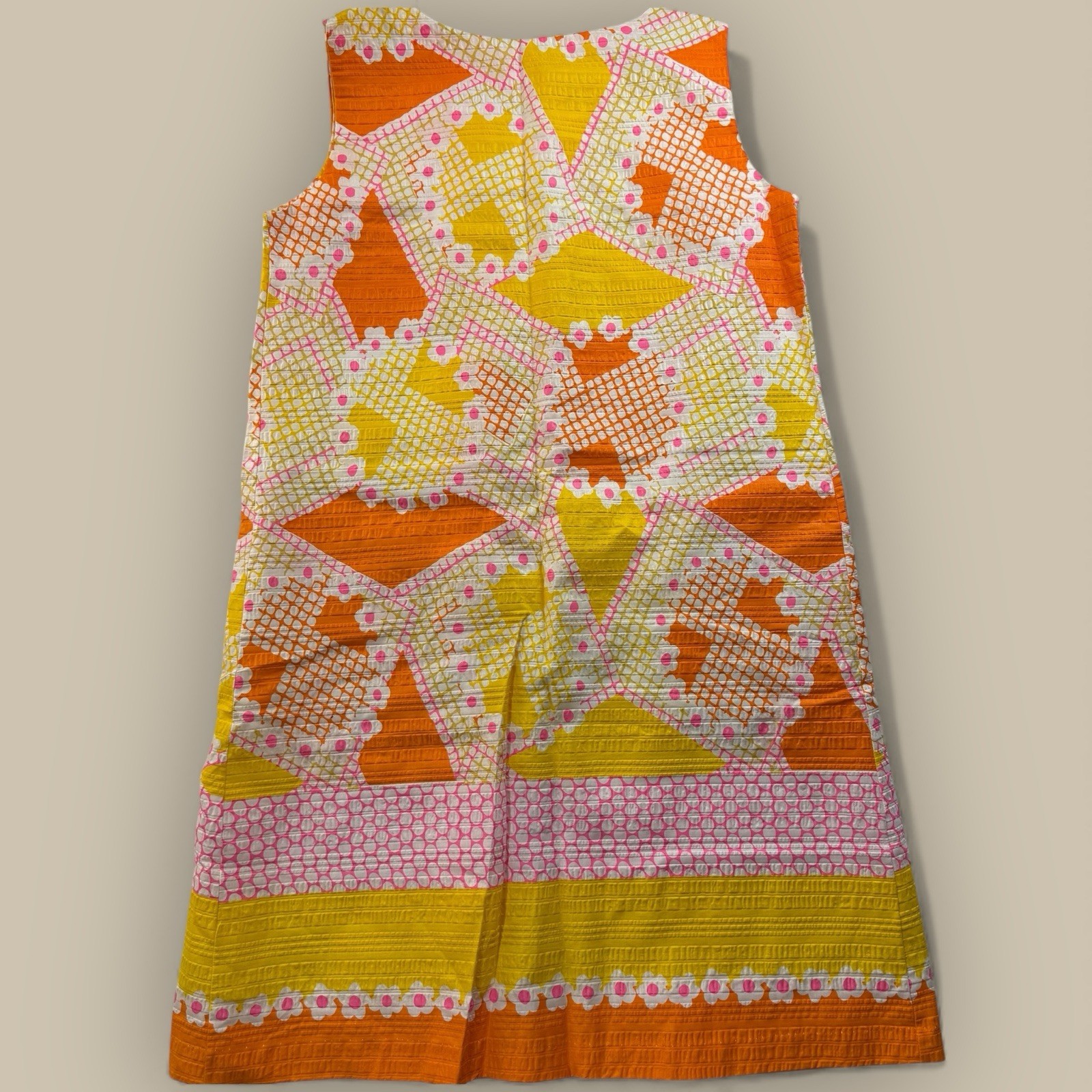 VTG Psychedelic Patch Mini Dress Medium Mod Retro… - image 3