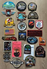 Lot Of 23 Motorcycle  Travel Embroidered Sew-On Patches - HOG Biker Theme