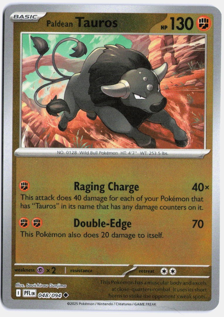 Paldean Tauros Uncommon ME02: Phantasmal Flames 048/094 NM