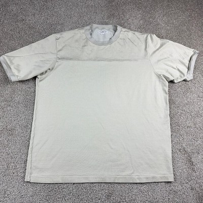 Lady White Co Shirt Mens Medium 40 Beige Rayon Tee USA Made Oversized Crew Neck