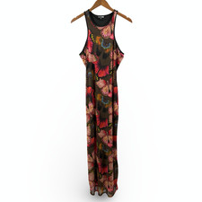 Fashion Nova 1X Butterfly Maxi Dress Bodycon Stretch Sleeveless XL Sexy