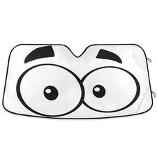 Cute Cartoon Eyes Car Windshield Sun Shade Foldable UV Ray Sun Visor Protecto...