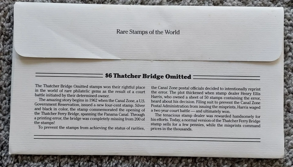 Sealed First Day Cover $6 Thatcher Bridge Antigua & Barbuda 24kt Gold 1986 - Image 4 of 4