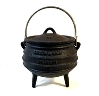 Rare Best Duty 1/4 Size Cast Iron African Potjie Bean Pot w/Lid 3 Leg Cauldron