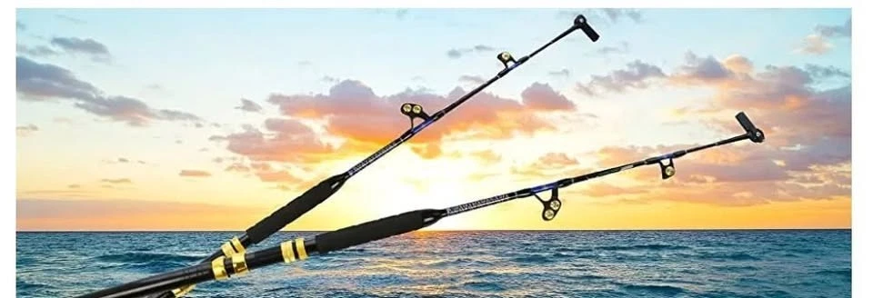 BENT BUTT WAHOO TUNA DEEP DROP SWIVEL TIP ROD 130 磅滚轮指南钓鱼船 — 第 2/4 张图片